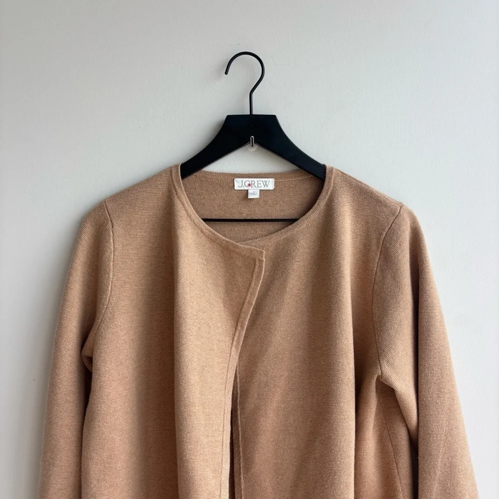 J Crew Women’s Juliette Collarless Sweater Blazer Cardigan Khaki, Size S